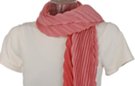 pleated pink gradient acrylic knit shawl