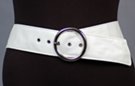 2-1/4" wrap-around soft synthetic leather belt with big 3" O-ring nickel polish buckle