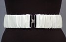 crinkled synthetic leather stretch belt with anchor latch buckle