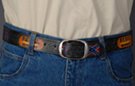 solid cowhide painted leather belts, rebel flags