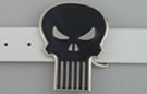 enameled chrome rectilinear Punisher belt buckle