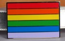 rainbow color bars belt buckle