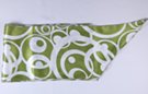 satin belt scarf, raindrop ripples on water abstraction in olive green and white