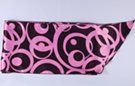 satin belt scarf, raindrop ripples on water abstraction in black and pink