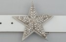 rhinestone on chrome star-shaped belt buckle