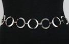 silver chain belt made of center-raised rings