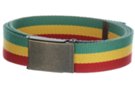 canvas web belt and buckle, rasta stripes
