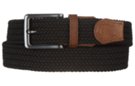 extra wide black premium braided stretch belt with gunmetal buckle