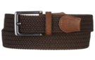 extra wide brown premium braided stretch belt with gunmetal buckle