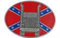 rebel semi-truck red and blue oval belt buckle