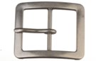 rectangular pewter center bar belt buckle with rounded corners