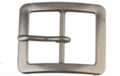 rectangular pewter center bar belt buckle with rounded corners