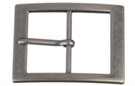 rectangular pewter center bar belt buckle