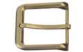 long rectangular brass finish single prong heel bar belt buckle