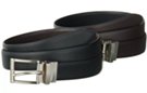 grain black and smooth dark brown twist reversible belt