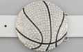 big rhinestone and silver basketball belt buckle