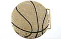 big rhinestone and gold basketball belt buckle