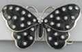 black enameled butterfly rhinestone belt buckle