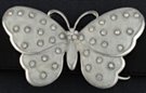 white enameled butterfly rhinestone belt buckle
