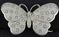 white enameled butterfly rhinestone belt buckle