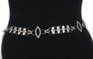 rhinestone cat eyes and rings silver chain belt