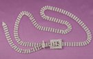 triple string rhinestone chain belt with box buckle and retainer