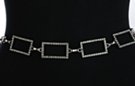 rhinestone golden rectangle chain belt