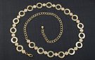 alternating gold washer ring and clear rhinestone chain belt
