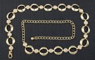 alternating gold ring and clear rhinestone chain belt