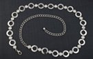 alternating silver washer ring and clear rhinestone chain belt