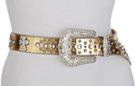 gold rhinestone and cross studded leather belt with rhinestone buckle set