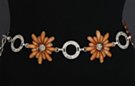 amber daisy chain and silver washer ring chain belt