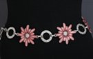 pink daisy chain and silver washer ring chain belt