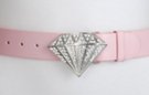 rhinestone diamond buckle on pink belt strap