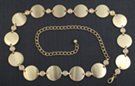 alternating gold disks and clear rhinestone chain belt