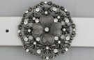 filigreed rhinestone four petal flower belt buckle