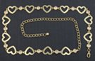 alternating gold hearts and clear rhinestone chain belt