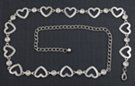 alternating silver hearts and clear rhinestone chain belt
