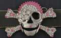 jet and rhinestone Jolly Roger belt buckle