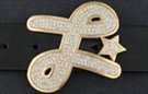 rhinestone script "L" with star belt buckle like LRG