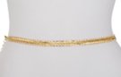 rhinestones and twisted link gold chain belt