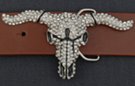small rhinestone longhorn belt buckle