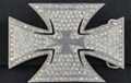 big rhinestone and chrome Maltese cross belt buckle