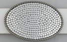 small rhinestone-filled oval belt buckle