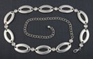 alternating silver ovals and clear rhinestone chain belt
