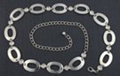 alternating silver ovals and clear rhinestone chain belt