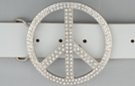 big rhinestone peace sign belt buckle