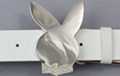 belt buckle, playboy bunny in nickel polish and rhinestone