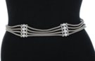 silver rope chain belt with big clear stones