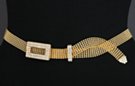 gold mesh chain belt with rhinestone buckle